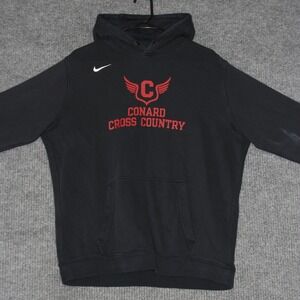 Nike Hoodie Mens L Black Red Conard Cross Country Sweatshirt Team Apparel Gear